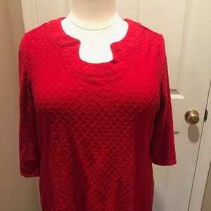 Kim Rogers 2X Red Knit Top